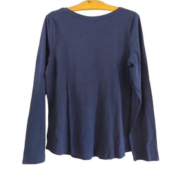 🌼NWT⭐Reitmans Sleepwear Long Sleeve Lounge T-Shirt Navy blue Cute cartoon Deer - Picture 4 of 15